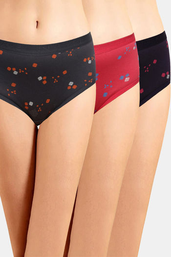 Buy Incare High Rise Full Coverage Hipster Panty (Pack of 3) - Multicolor